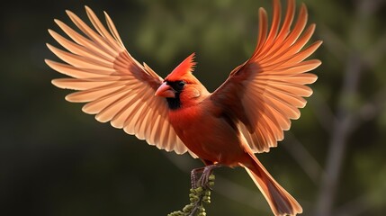 Northern Cardinal coming in for a landing.
