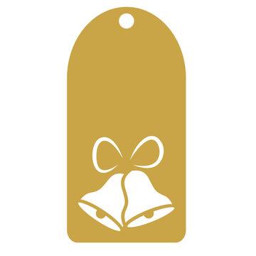 gold tag with white bells clip art preview