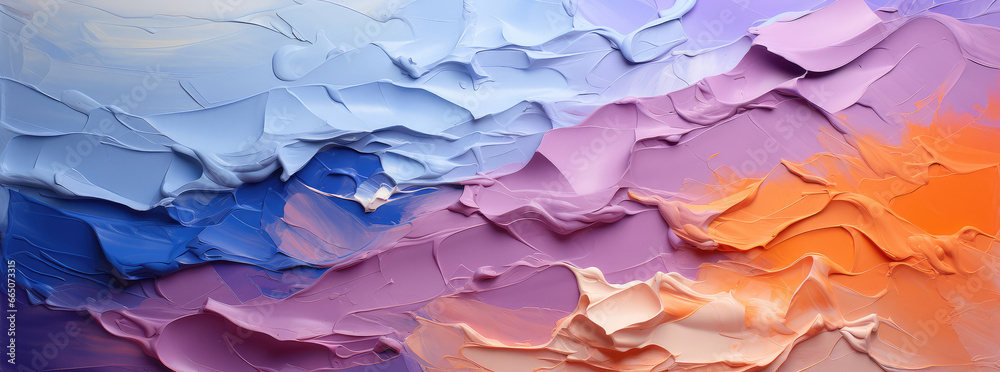 Poster abstract painting background texture with bright colors paint splashes extreme closeup. generative a
