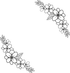 vector Isolated Colorful line frame icon leaf floral border divider with circular rectangle