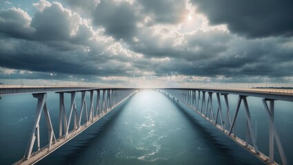 "Elevated Pathways: A 4K Photorealistic Bridge Over Troubled Waters"