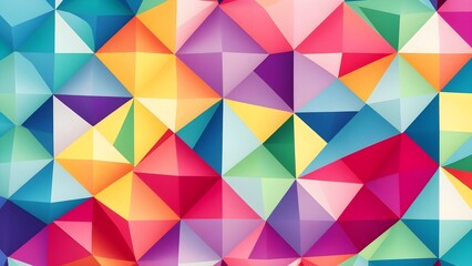 Fototapeta premium Abstract geometric background. Colorful polygon seamless backdrop. Colorful Triangles pattern background.