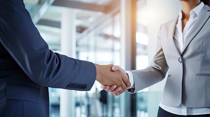 Professional Agreement. A Successful Interview Handshake.