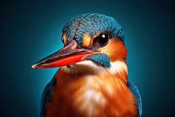 Kingfisher sitting on the tree branch.