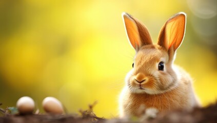 Easter Bunny with beautiful Spring Nature.