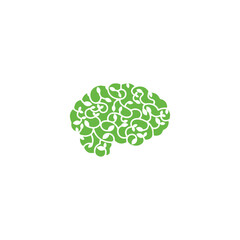 Brain logo with leaf connect design