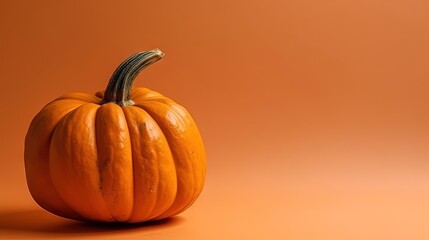 Pumpkin on light orange background