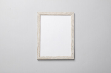 Blank wall frame on a gray background