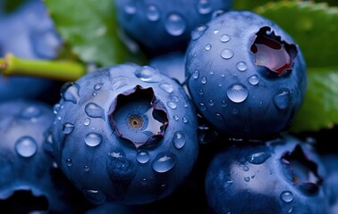 Wet Blueberry fruit.