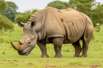 Foto op Plexiglas White Rhino grazing. © Moinul