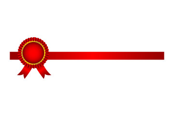 red seal with ribbon - obrazy, fototapety, plakaty