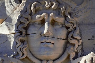 Head Of The Medusa In Temple Of Apollo