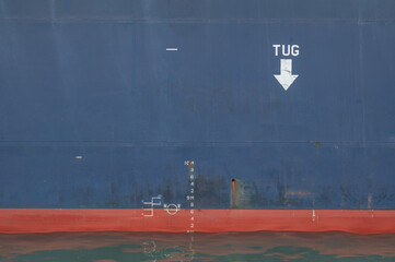 Nahaufnahme eines Schiffrumpfs