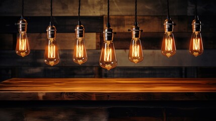 Vintage Revival: Illuminate your attic with the charm of retro Edison bulbs. Capture the beauty of vintage lighting in a conceptual setting