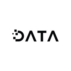 Modern Data Logo Design. Black and White Logo. Usable for Business Logos. Flat Vector Logo Design Template