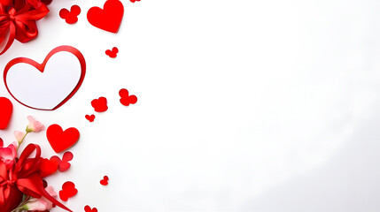 Background for messages with a frame of hearts. Valentine's Day. Space for text