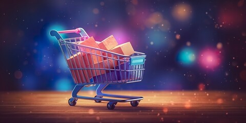 Digital E-Commerce Sales Increase.  Save Time and Money with Multiple Products in One Cart. Shop with Confidence. E-commerce concept.
