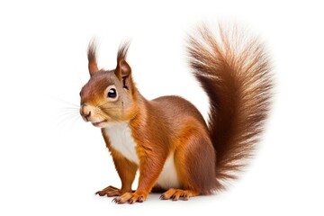 Fototapeta premium A detailed shot of a squirrel against a blank backdrop