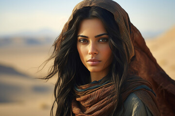 Portrait of a beautiful elegant woman fashion beauty model created with generative ai