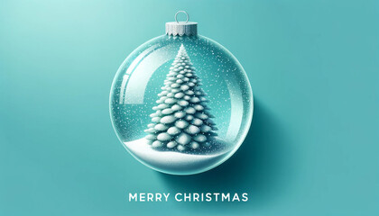 2024's merry christmas card brought joy with a glass ball, holding a happy tree inside, symbolizing new beginnings and endless possibilities