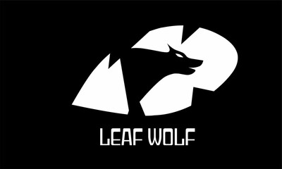 Vector illustration, leaf wolf logo in black color. Suitable for your business.