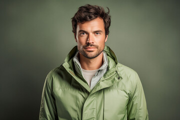 Fototapeta premium Picture of a handsome groomed man created with generative ai technology isolated on dark grey background