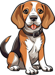 Beagle dog.Cartoon dog or puppy characters design.