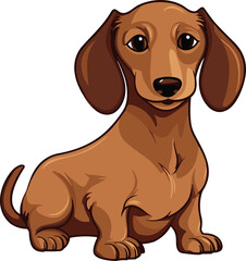 Dachshund dog.Cartoon dog or puppy characters design.