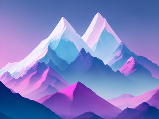 Snowy glacial landscape generated by AI