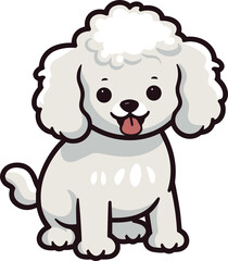Poodle dog.Cartoon dog or puppy characters design.