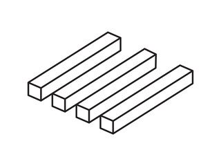 The Illusion bar of 3 and 4. Isolated Vector Illustration