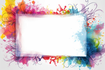 Creative Frame Design with Colorful Splash