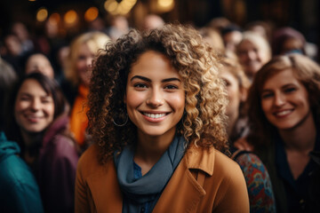 Obraz premium A diverse group of people from different backgrounds, celebrating cultural diversity and multiculturalism. Concept of cultural rights. Generative Ai.