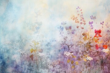 Obraz na płótnie Canvas A vibrant floral landscape in a natural setting