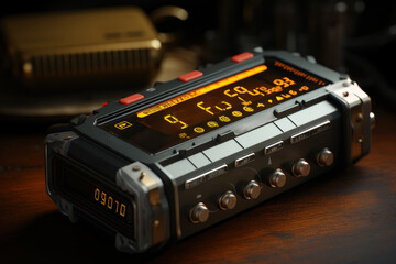 An image of a gamma radiation detector, illustrating the tools used for monitoring radiation levels in nuclear facilities. Concept of radiation monitoring. Generative Ai.