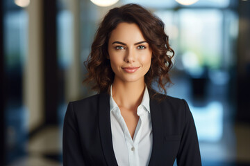 Naklejka premium Generative AI picture portrait of amazing confident professional worker young woman