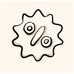 Discount tag sketch doodle line art. Discount sketch Doodle  for infographic, website or app.