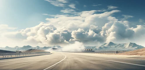 Foto auf Acrylglas Antireflex An empty parking lot  clouds © kalafoto