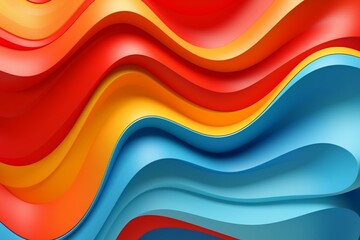 Stylish, bright-colored shape with smooth lines. Artistic, three-dimensional backdrop. Generative AI