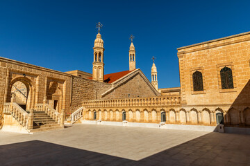 Fototapeta na wymiar Mor Gabriel Monastery in Midyat, Mardin. Turkey. Mor Gabriel Monastery is the oldest surviving Syriac Orthodox monastery in the world.
