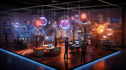 an enticing image of an IoT development lab, where innovators shape the future of connected devices, showcasing the elegance of IoT innovation.