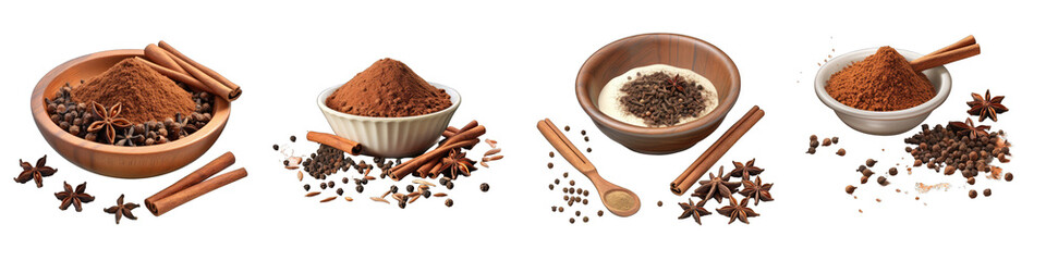 Cloves Bowl Powdered And Spices Hyperrealistic Highly Detailed Isolated On Transparent Background Png File