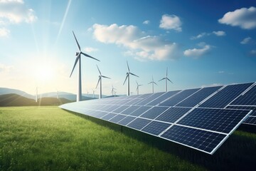 Renewable energy sources in an open landscape