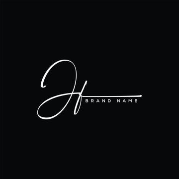 JF letter beauty handwriting vector logo.