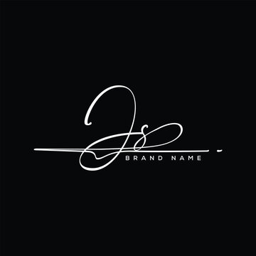 JS letter beauty handwriting vector logo.