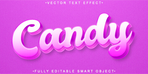 Cartoon Cute Candy Vector Fully Editable Smart Object Text Effect