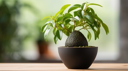 avocado in a pot house plant ai generated