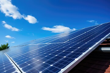 A house with a rooftop solar panel installation