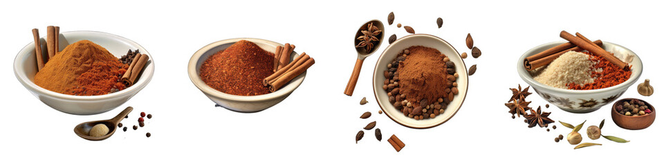 Mace Bowl Powdered And Spices Hyperrealistic Highly Detailed Isolated On Transparent Background Png File