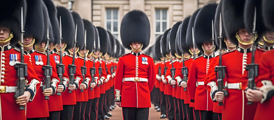 Guards on parade. AI generated.